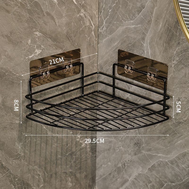 Raft de colț pentru baie, montat pe perete, suport triunghiular de depozitare pentru chiuvetă, fără găuri