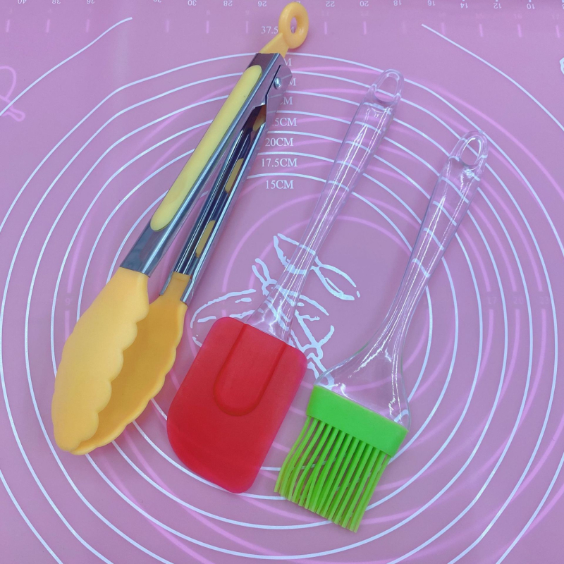 Spatulă și perie din silicon, mixator pentru ouă, set clipsuri pentru alimente — unelte de bucătărie pentru coacere și grătar