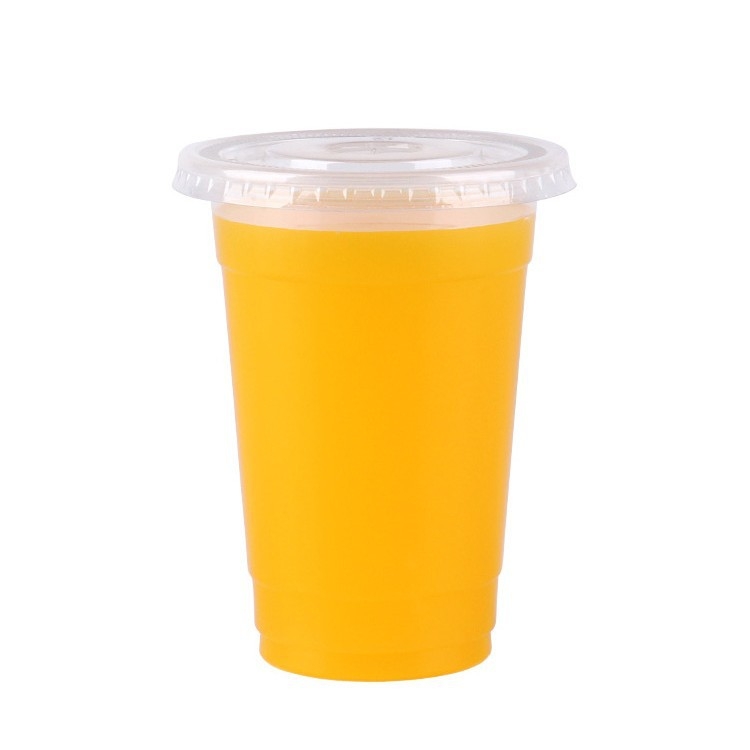 Pahar de unică folosință pentru milk tea cu capac, din plastic transparent, diametru 95 mm, capacitate 600 ml