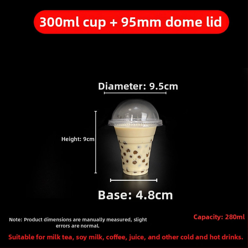 Jednorazový pohár na milk tea s viečkom, priehľadný plast, priemer 95 mm, objem 600 ml