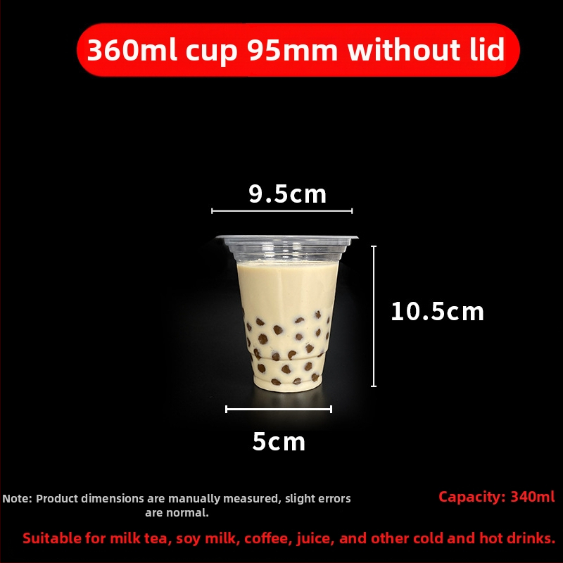 Jednorazový pohár na milk tea s viečkom, priehľadný plast, priemer 95 mm, objem 600 ml
