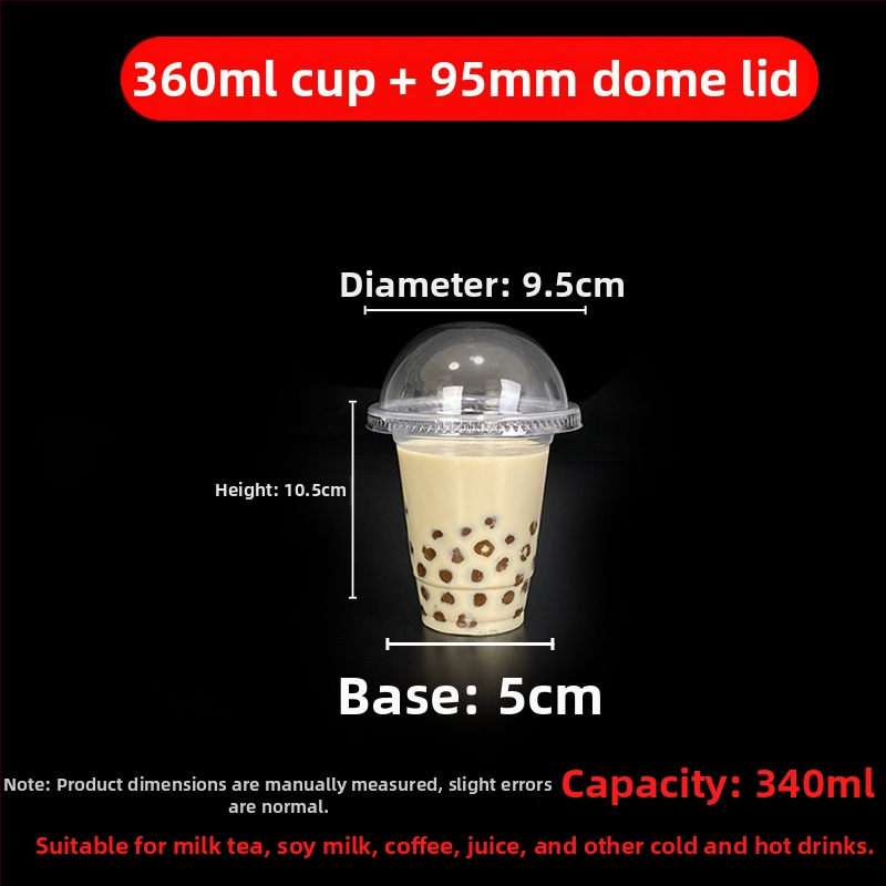 Jednorazový pohár na milk tea s viečkom, priehľadný plast, priemer 95 mm, objem 600 ml