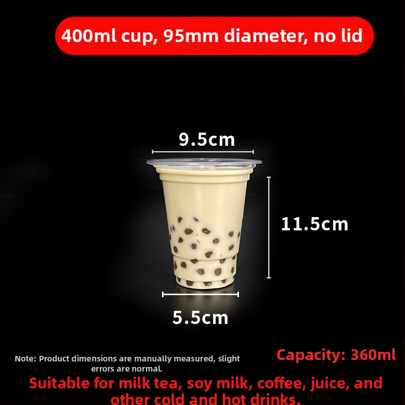 Jednorazový pohár na milk tea s viečkom, priehľadný plast, priemer 95 mm, objem 600 ml
