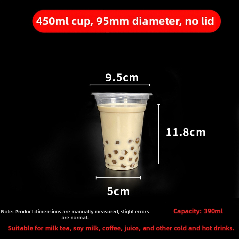Jednorazový pohár na milk tea s viečkom, priehľadný plast, priemer 95 mm, objem 600 ml