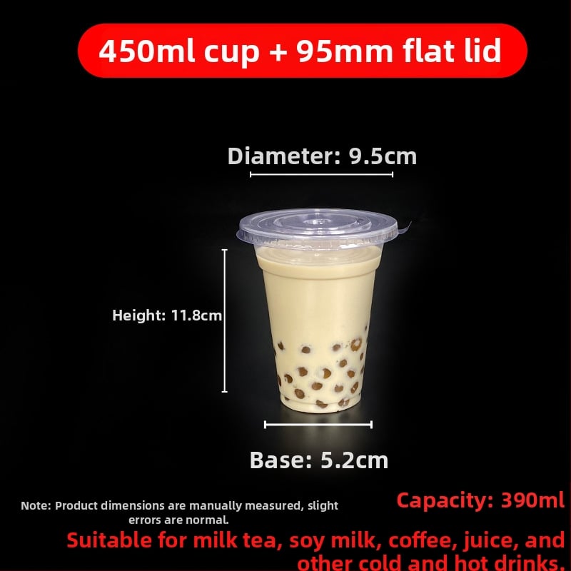 Jednorazový pohár na milk tea s viečkom, priehľadný plast, priemer 95 mm, objem 600 ml