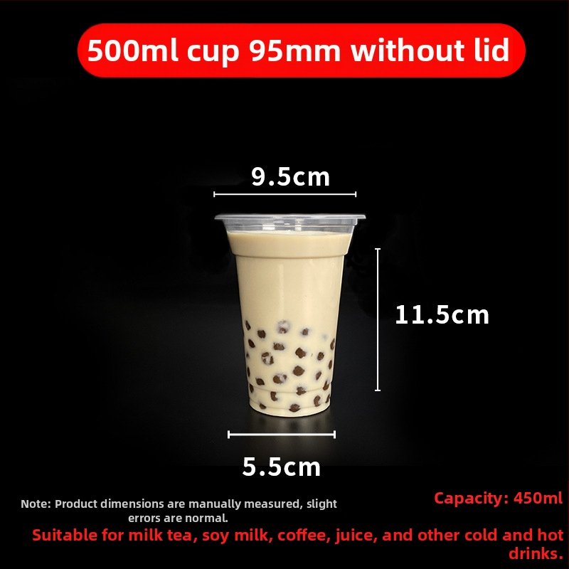 Jednorazový pohár na milk tea s viečkom, priehľadný plast, priemer 95 mm, objem 600 ml