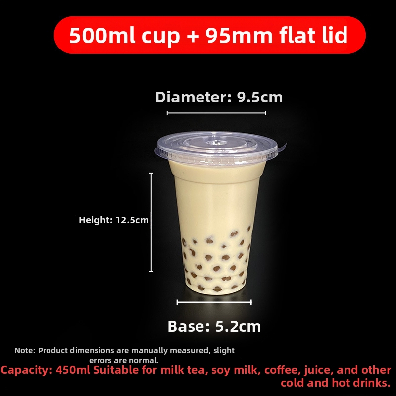 Jednorazový pohár na milk tea s viečkom, priehľadný plast, priemer 95 mm, objem 600 ml