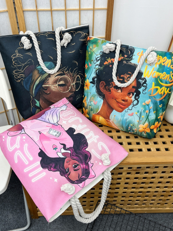 Nova ženska tote torba s debelim užetom, kreativni print, velik kapacitet, torba za plažu