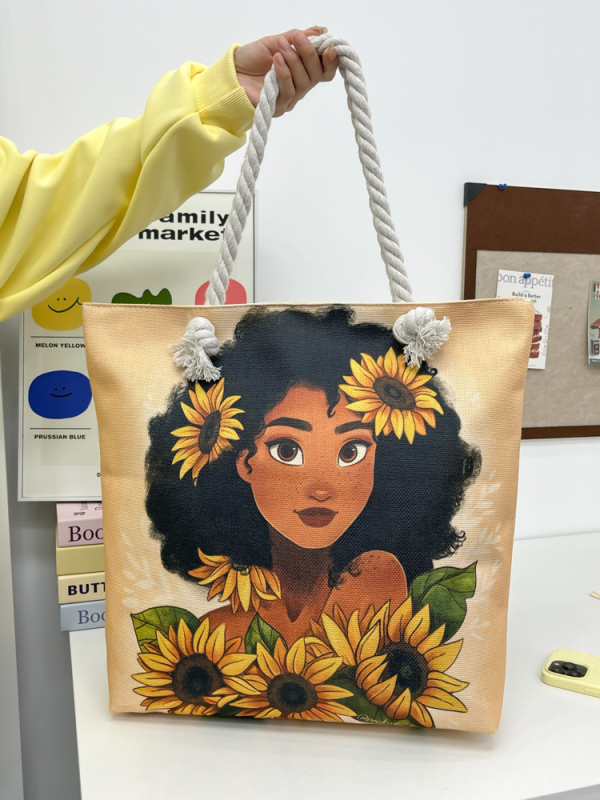 Nova ženska tote torba s debelim užetom, kreativni print, velik kapacitet, torba za plažu