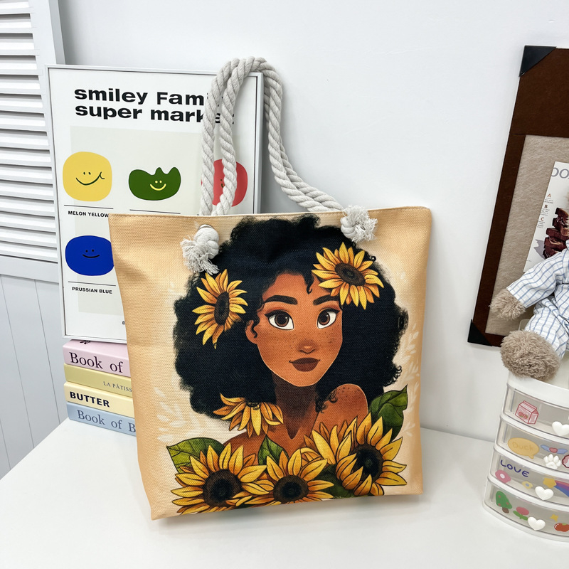 Nova ženska tote torba s debelim užetom, kreativni print, velik kapacitet, torba za plažu