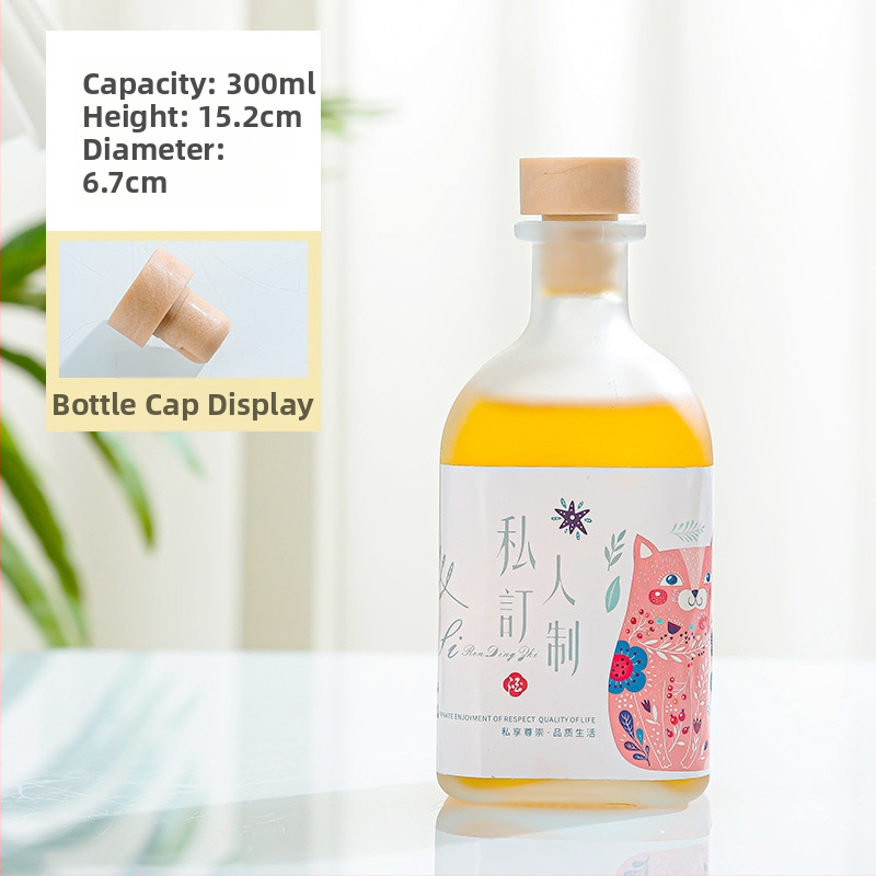 Sticlă pătrată din sticlă transparentă, mată, pentru vinuri de fructe și sucuri, mini sticluță pentru producție casnică de prune verzi