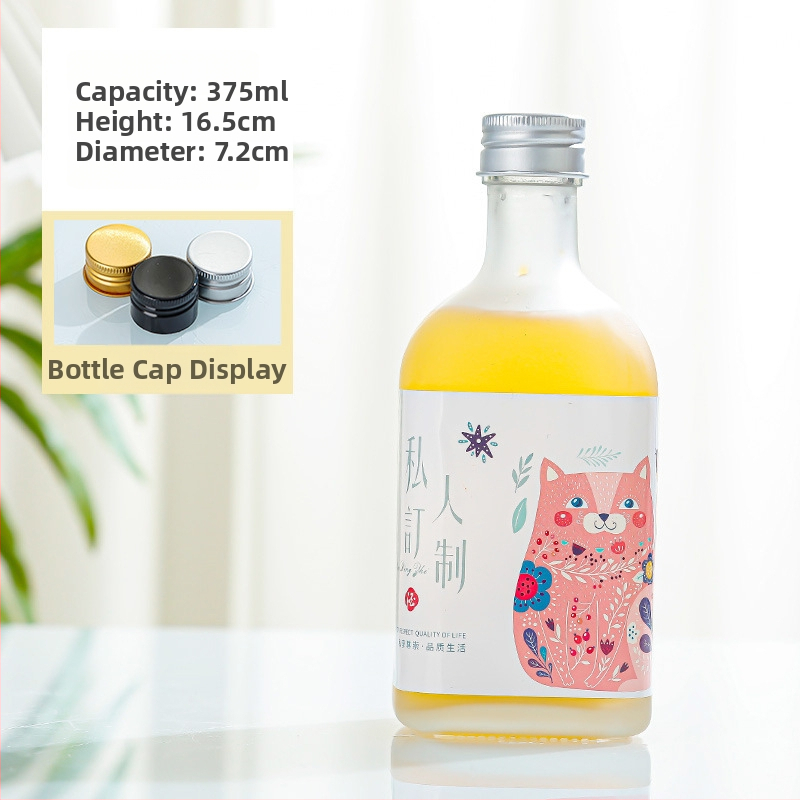 Sticlă pătrată din sticlă transparentă, mată, pentru vinuri de fructe și sucuri, mini sticluță pentru producție casnică de prune verzi