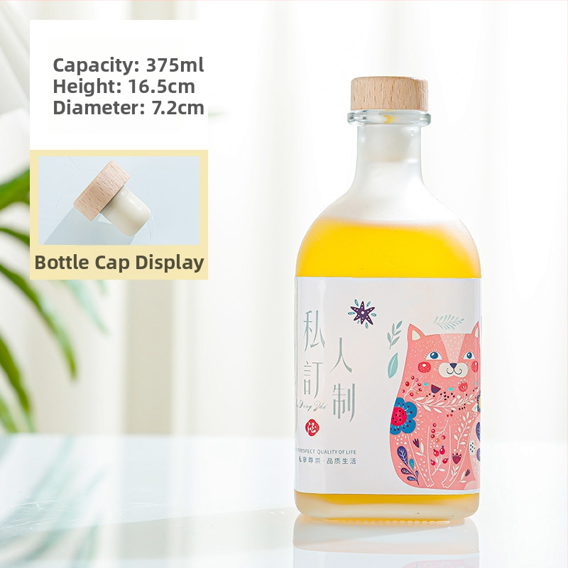 Sticlă pătrată din sticlă transparentă, mată, pentru vinuri de fructe și sucuri, mini sticluță pentru producție casnică de prune verzi