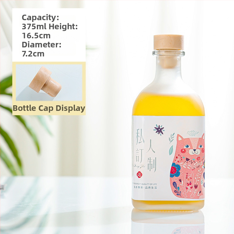 Sticlă pătrată din sticlă transparentă, mată, pentru vinuri de fructe și sucuri, mini sticluță pentru producție casnică de prune verzi
