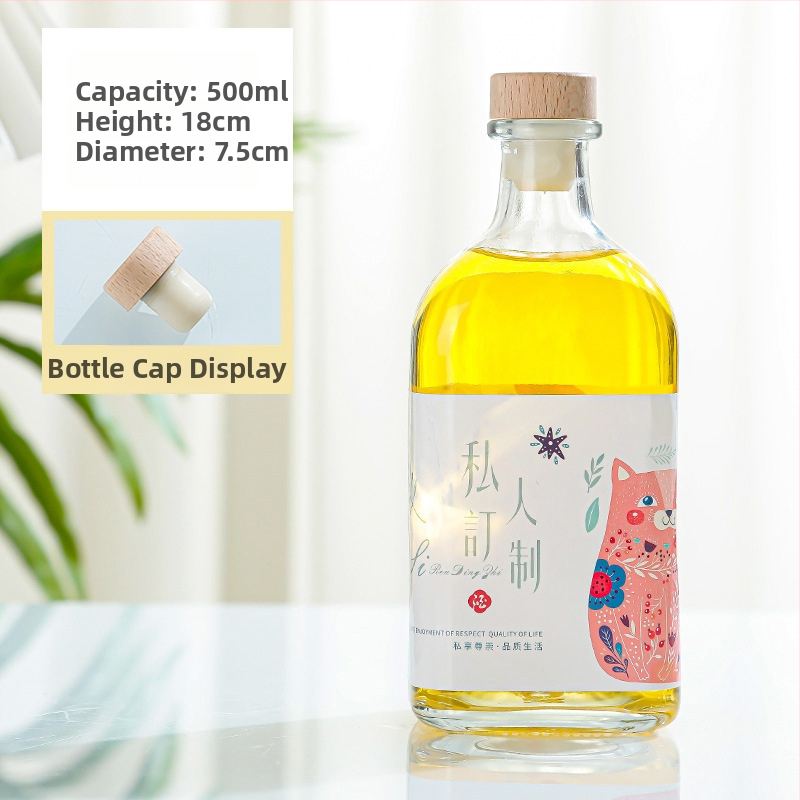 Sticlă pătrată din sticlă transparentă, mată, pentru vinuri de fructe și sucuri, mini sticluță pentru producție casnică de prune verzi