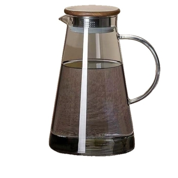 Carafă pentru apă rece din sticlă borosilicată, transparentă, rezistentă la temperaturi înalte, capacitate mare pentru sucuri și băuturi