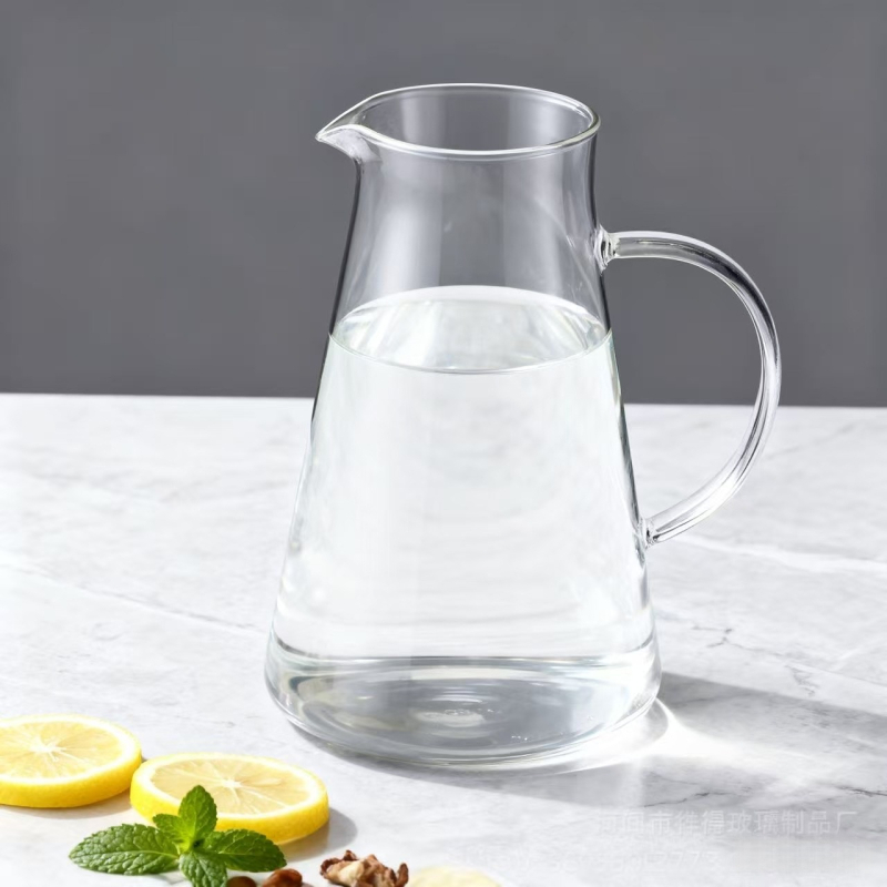 Carafă pentru apă rece din sticlă borosilicată, transparentă, rezistentă la temperaturi înalte, capacitate mare pentru sucuri și băuturi