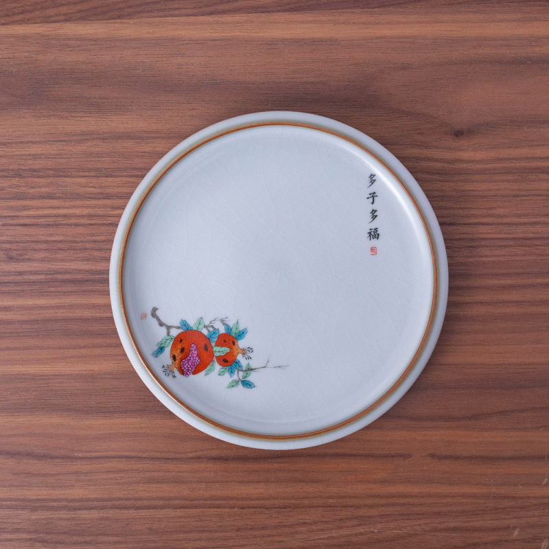 Tavă ceramică pentru ceai cu suport pentru capac și bază anti-arzuri – accesorii pentru set Kung Fu ceai, personalizare logo