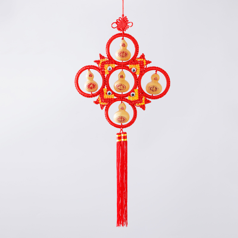 Pandantiv împletit cu nod chinezesc, în formă de dovleac, decor pentru casă