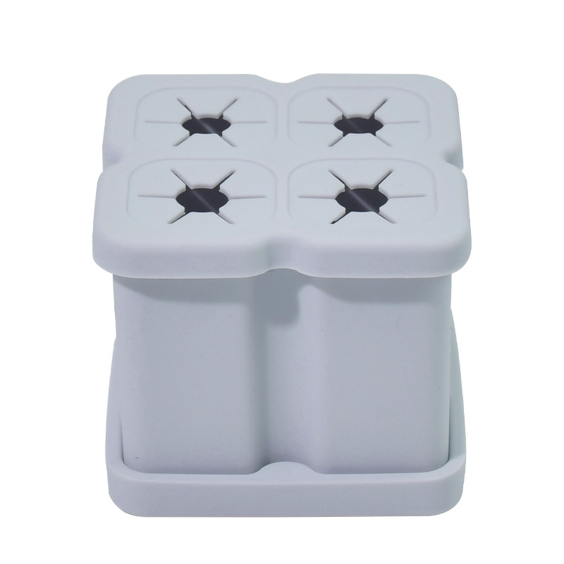 Suport multifuncțional pentru periuțe de dinți, cu ventuză din silicon și cutie de depozitare pentru capetele periuței electrice, pentru baie