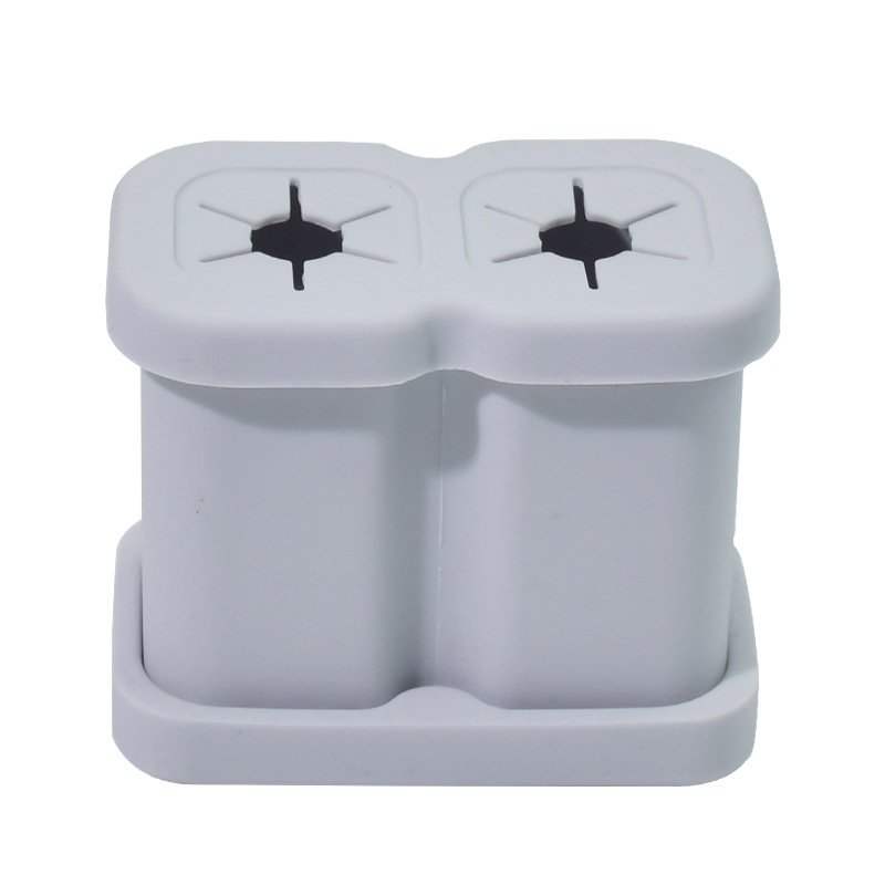 Suport multifuncțional pentru periuțe de dinți, cu ventuză din silicon și cutie de depozitare pentru capetele periuței electrice, pentru baie