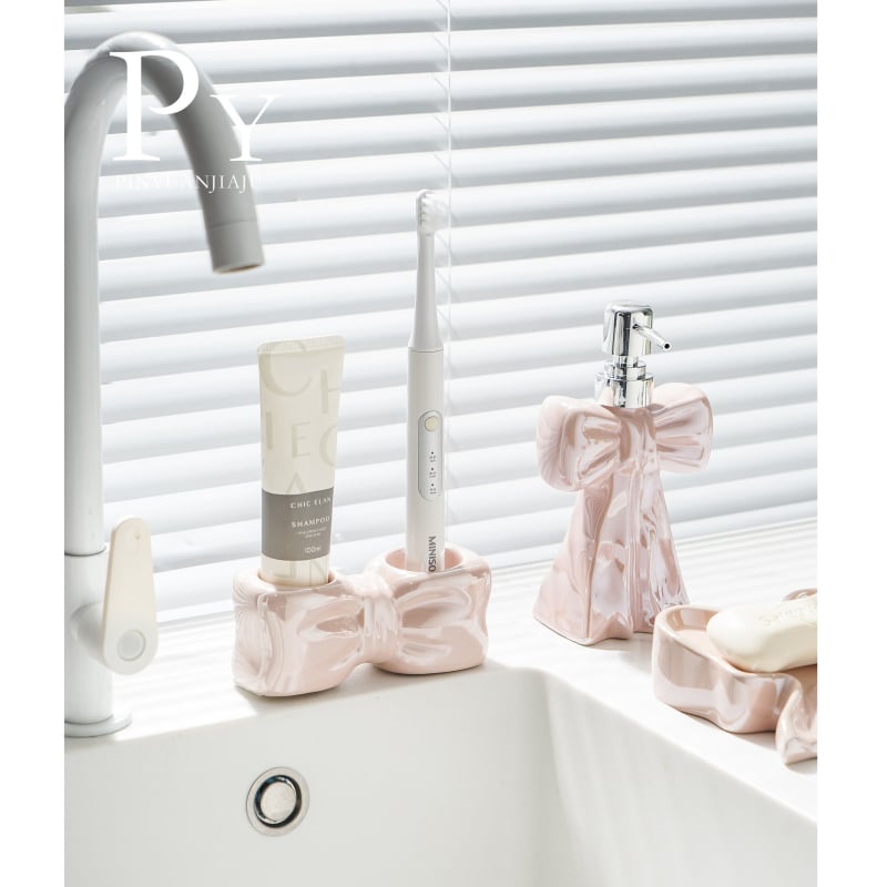 Suport ceramic pentru periuțe de dinți cu design cu fluture, spațiu pentru pastă și depozitare pentru periuțe electrice, dulap de baie luxos