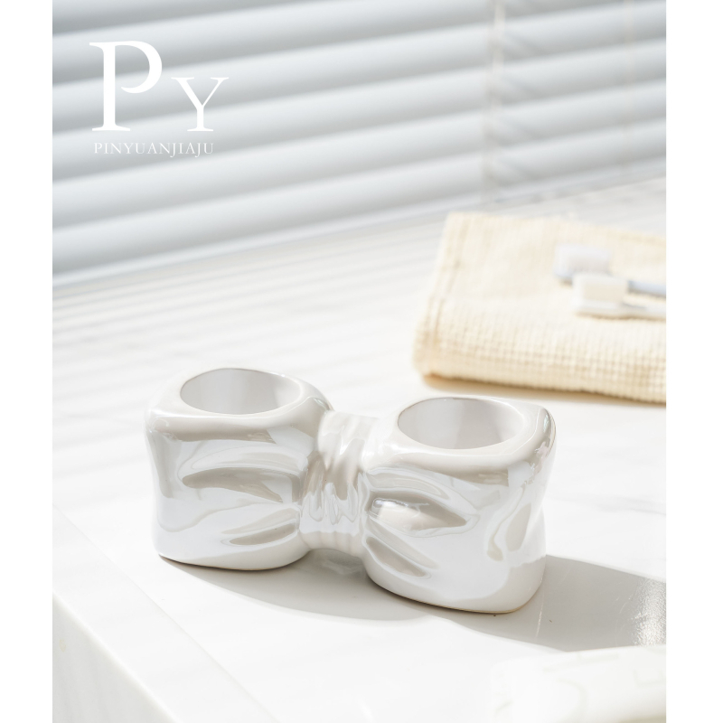 Suport ceramic pentru periuțe de dinți cu design cu fluture, spațiu pentru pastă și depozitare pentru periuțe electrice, dulap de baie luxos