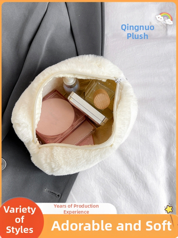 Sametové puzdro na ceruzky a kozmetiku s rúčkou, cukrové farby, prenosné