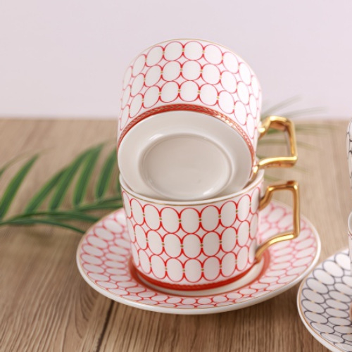 Set ceramic de cafea cu ceașcă și farfurioară, stil Nordic pastoral, design creativ minimalist, ceașcă cu pereți drepți pentru ceaiul de după-amiază, stil englezesc