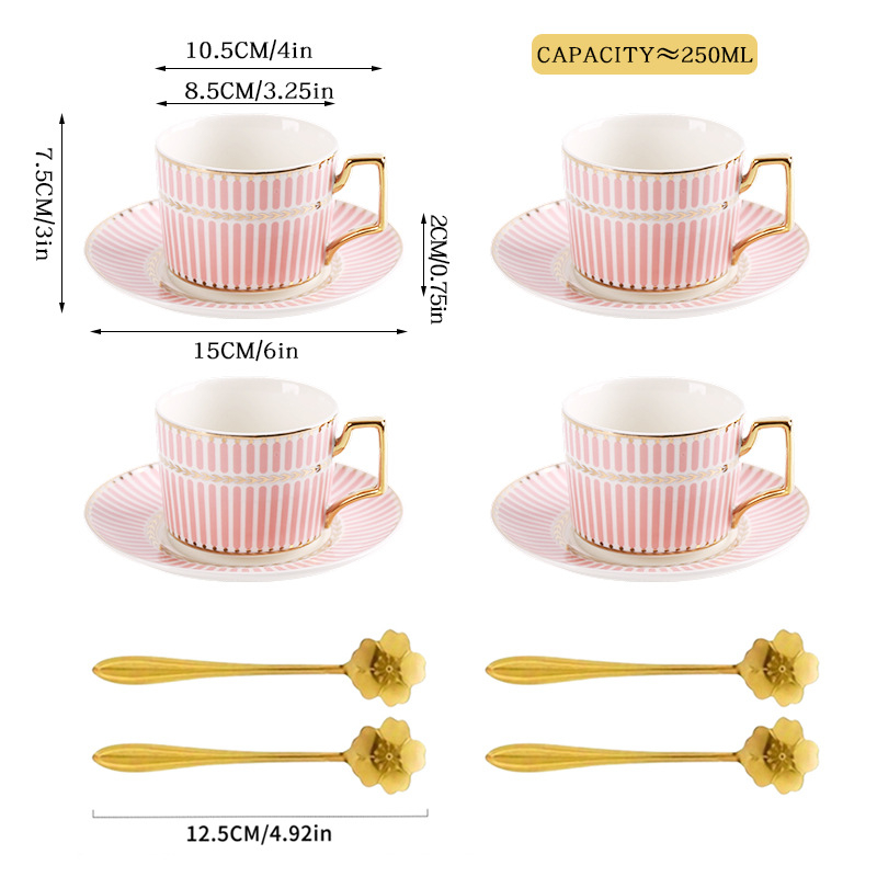 Set ceramic de cafea cu ceașcă și farfurioară, stil Nordic pastoral, design creativ minimalist, ceașcă cu pereți drepți pentru ceaiul de după-amiază, stil englezesc