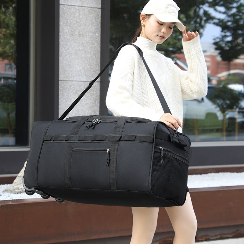 Torba za putovanje od Oxford materijala s kotačićima, unisex torba za rame/crossbody, sklopiva višenamjenska torba za prtljagu