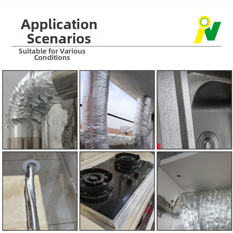 Bandă din țesătură de sticlă cu folie de aluminiu, ignifugă, rezistentă la temperaturi înalte, anti-îmbătrânire, pentru înfășurare și etanșare conducte