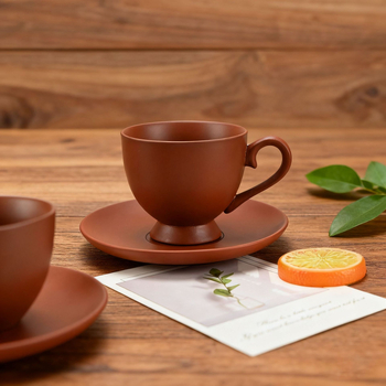Set de cești de cafea din ceramică, stil modern minimalist, pentru uz casnic, cu farfurioare, stil vintage rustic