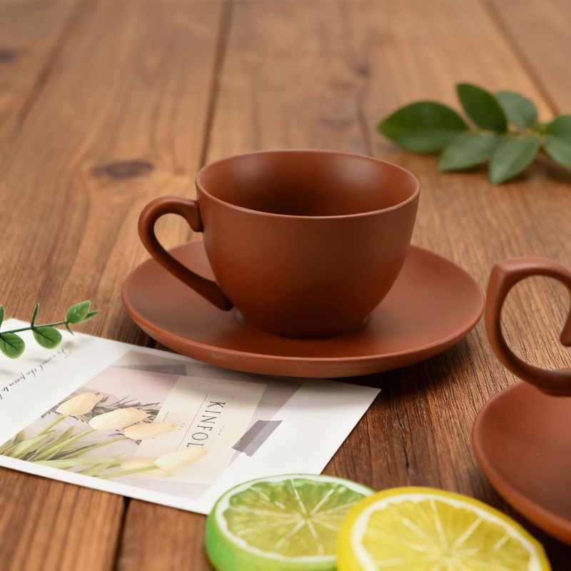 Set de cești de cafea din ceramică, stil modern minimalist, pentru uz casnic, cu farfurioare, stil vintage rustic