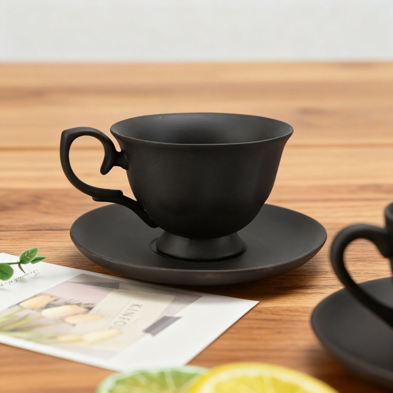 Set de cești de cafea din ceramică, stil modern minimalist, pentru uz casnic, cu farfurioare, stil vintage rustic