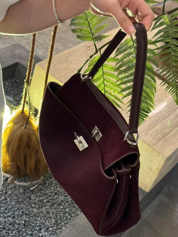 Rodeo Tote torba od prave kože s mat završnim slojem, zaključavanje, velika zapremina, ženska torba preko ramena u Kelly stilu, 25. model