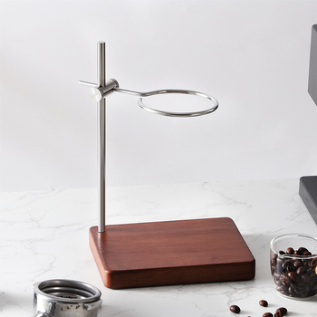 Set de suport pentru cafea pour-over din lemn masiv, cu filtru V60, cană din sticlă și accesorii din oțel inoxidabil