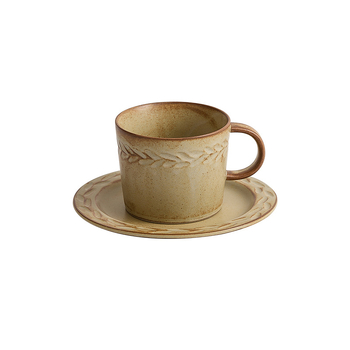 Set de cești de cafea și farfurioare cu glazură de cuptor, stil nordic, ceașcă pentru ceai de după-amiază și ceașcă de ceai negru, design premium