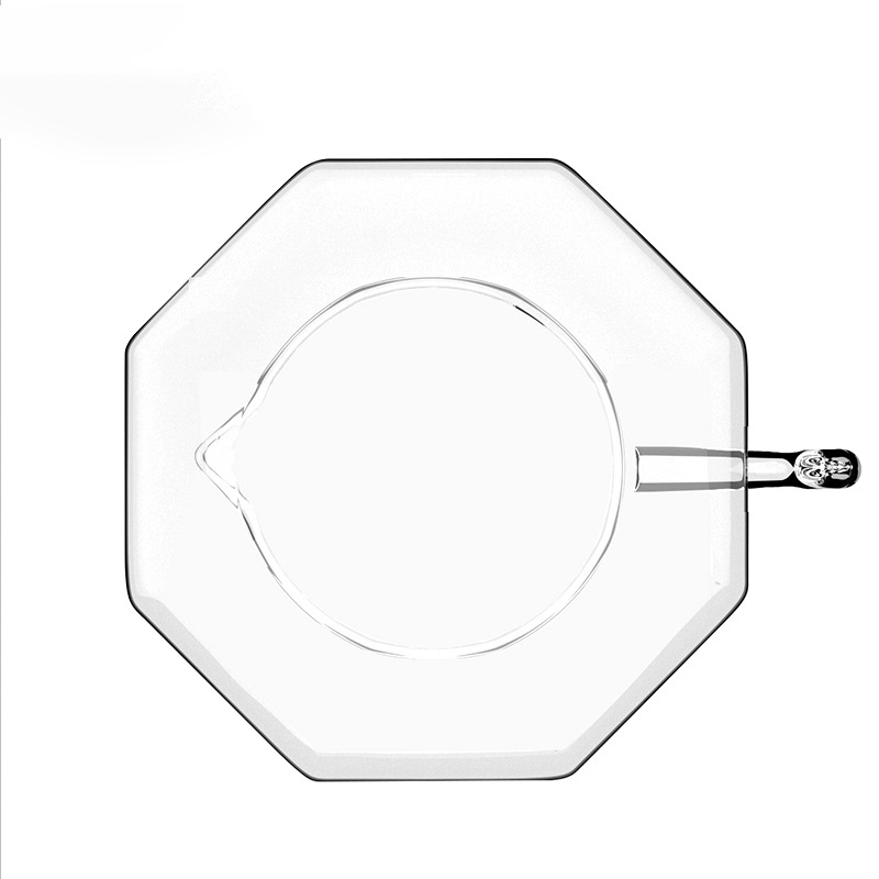 Set pour-over pentru cafea din sticlă octagonală cu filtru ceramic octagonal – echipament pentru preparare cafea la filtru