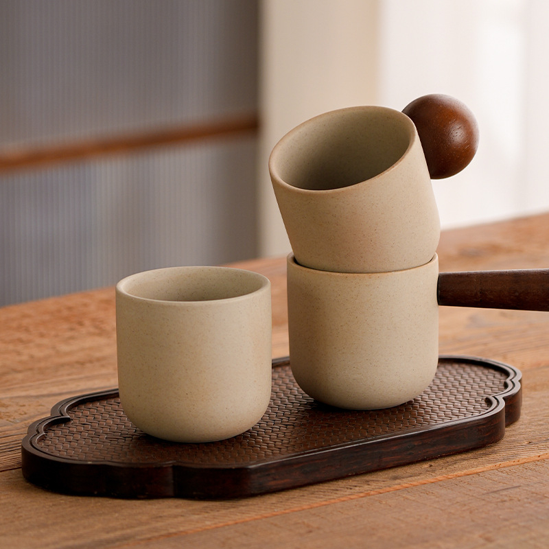 Ceașcă espresso în stil japonez din lut, bol ceramic lucrat manual, ceașcă de cafea din ceramică pentru uz casnic