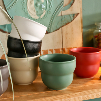 Set de cești ceramice pentru degustare de cafea, artă latte, în culori, stil nordic