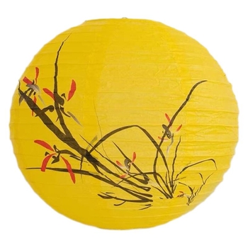 Lampă rotundă din hârtie, 30 cm, pentru decor, în stil antic – Mid-Autumn Festival și Ziua Națională