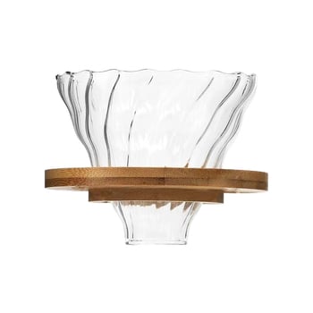 Set de cafea cu vas din sticlă borosilicat rezistent la temperaturi și filtru V60 din sticlă