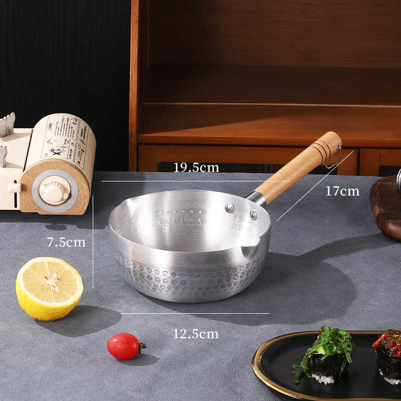 Oală Yukihira din oțel inoxidabil, stil japonez, bază groasă, oală multifuncțională antiaderentă pentru paste, lapte și mâncare pentru sugari