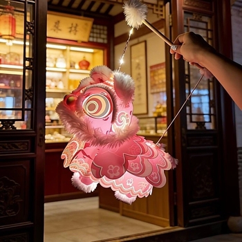 2026 model nou lampion pentru dansul leului, kit DIY materiale, festival tradițional de felinare pentru Anul Nou, lanternă PP portabilă iluminată pentru copii