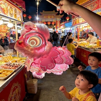 2026 model nou lampion pentru dansul leului, kit DIY materiale, festival tradițional de felinare pentru Anul Nou, lanternă PP portabilă iluminată pentru copii