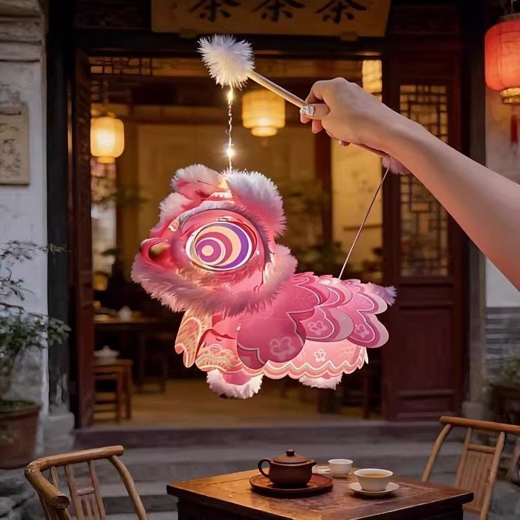2026 model nou lampion pentru dansul leului, kit DIY materiale, festival tradițional de felinare pentru Anul Nou, lanternă PP portabilă iluminată pentru copii