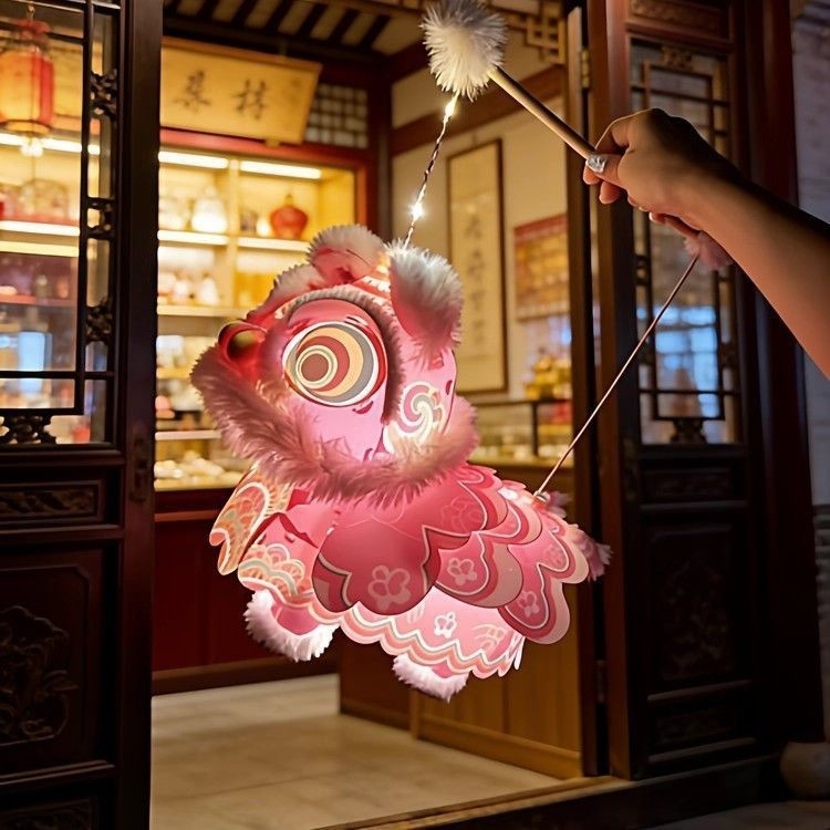 2026 model nou lampion pentru dansul leului, kit DIY materiale, festival tradițional de felinare pentru Anul Nou, lanternă PP portabilă iluminată pentru copii