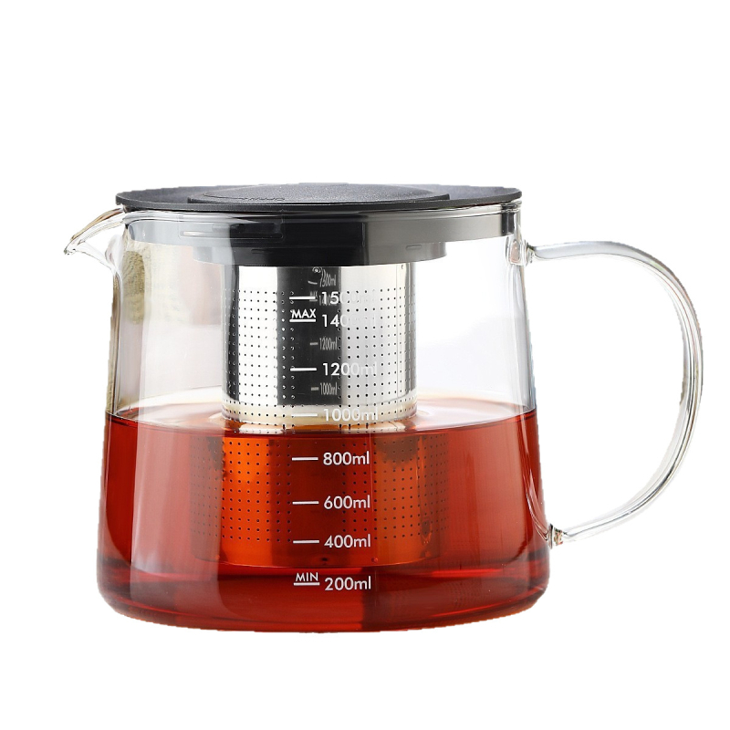 Set de ceainic din sticlă pentru uz casnic, ceainic unic, rezistent la temperaturi înalte, preparare ceai, filtru de ceai, fierbător, mic ceainic