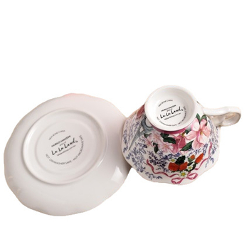 Set ceramic de cafea în stil european, cu ceainic și farfurioare, design drăguț și rafinat, stil pastoral, pentru mic dejun
